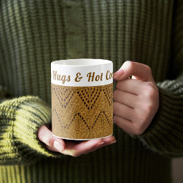 Caneca De Café Cozy Knit de inverno personalizado | Abraços e cac