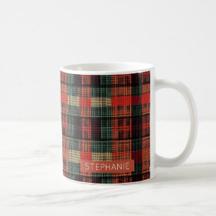 Caneca De Café Cozy Knit Patchwork - Estilo de outono do Vintage 