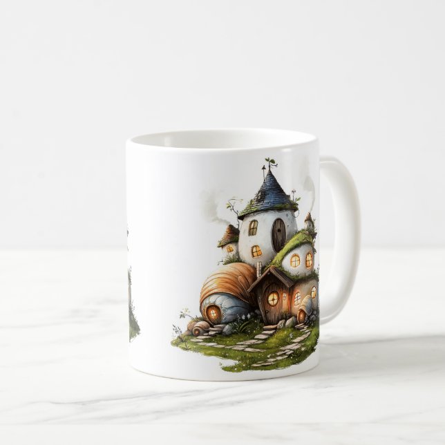 Caneca De Café Cozy Snail Shell Cottages (Frente Esquerda)