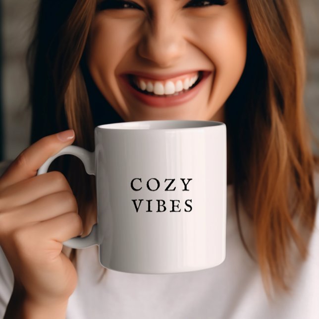 Caneca De Café Cozy Vibes Querem Mug Moderno Mínimo Café (Criador carregado)