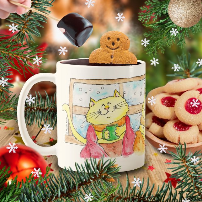 Caneca De Café Cozy Winter Cats MUG por Nicole Janes (Criador carregado)