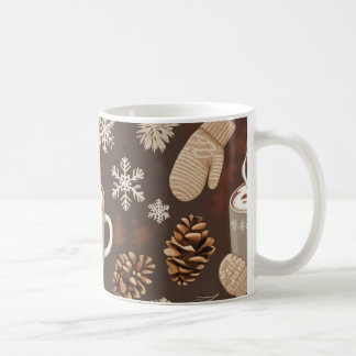 Caneca De Café Cozy Winter Pattern-Minimalist Aesthetic Art