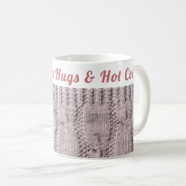 Caneca De Café Cozy Winter Personalizado | Abraços e cacau quente