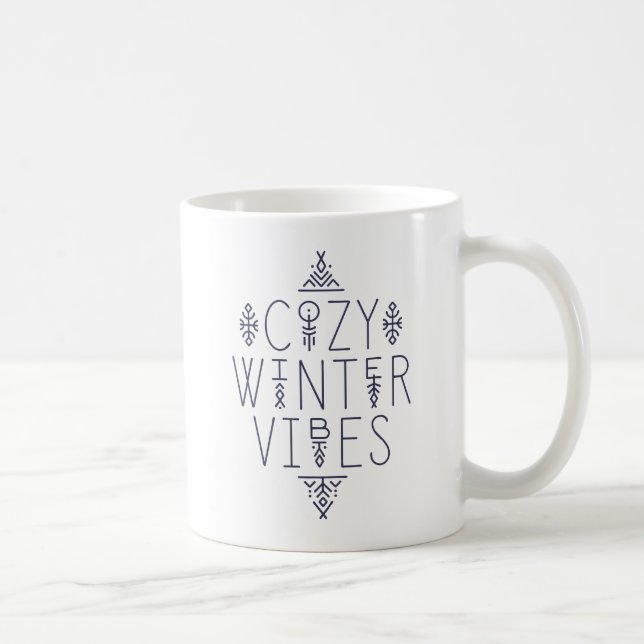 Caneca De Café Cozy Winter Vibes Design (Direita)