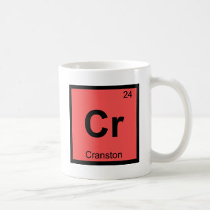 Caneca De Café Cr - Cranston Rhode - símbolo da cidade da quími