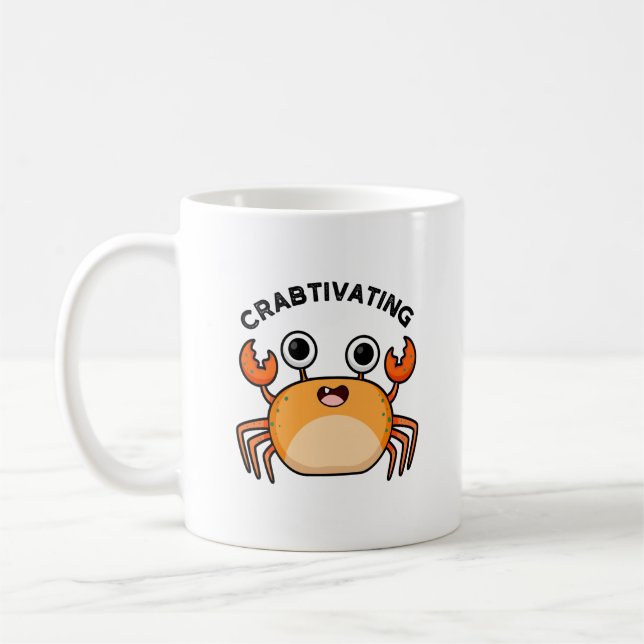 Caneca De Café Crabtivando Caranguejo Engraçado (Esquerda)