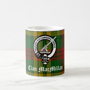 Caneca De Café Crachá Clan MacMillan Crest e Tartan