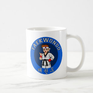 Caneca De Café crachá da cara de taekwondo
