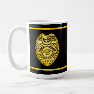 Caneca De Café Crachá Da Polícia De Kitchen