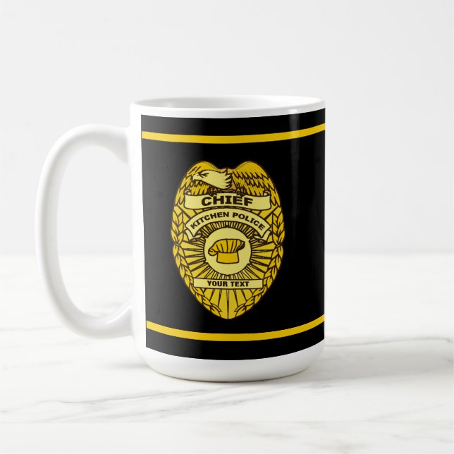 Caneca De Café Crachá Da Polícia De Kitchen (Esquerda)