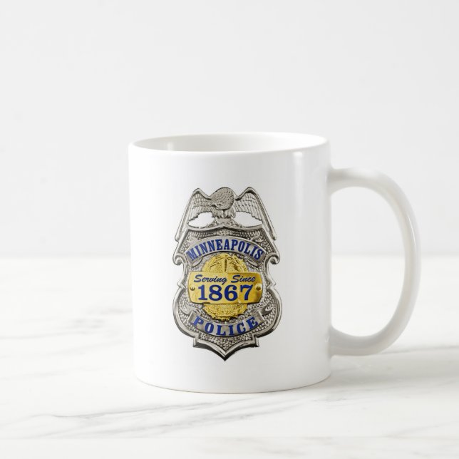 Caneca De Café Crachá da polícia de Minneapolis Minnesota (Direita)