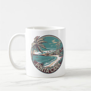 Caneca De Café Crachá de Arte Viagem da República Dominicana Punt