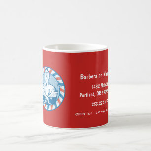 Caneca De Café Crachá de Barbershop Retroativo Personalizável