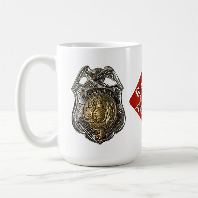 Caneca De Café Crachá expresso da polícia da estrada de ferro (Esquerda)