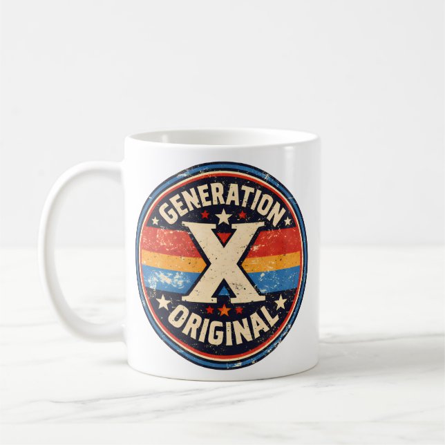 Caneca De Café Crachá Retro Original da Geração X (Esquerda)