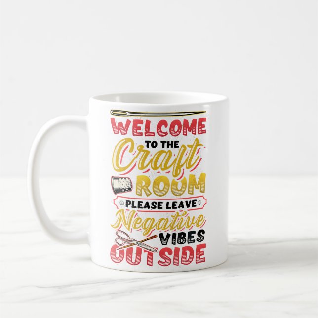 Caneca De Café Craft Room Artist Crafter Yarn Crochet Knitting (Esquerda)