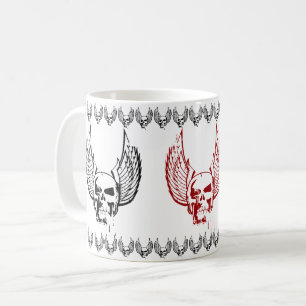 Caneca De Café Crânio com Asas Etéreas
