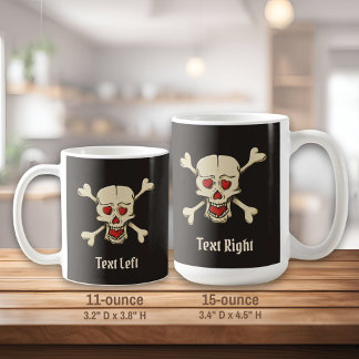 Caneca De Café Crânio com Corações