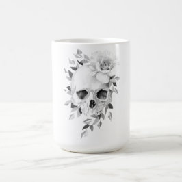 Caneca De Café crânio com rosa