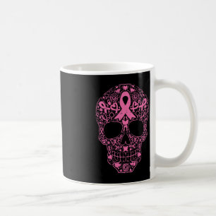 Caneca De Café Crânio Crânio Fita Rosa Fita Calavera Cancer Awa