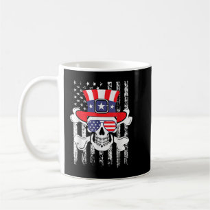 Caneca De Café Crânio de Açúcar 4 de julho Camisa Engraçada Pat d