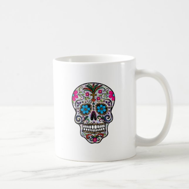 Caneca De Café crânio de açúcar brilhante (Direita)