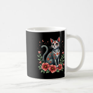Caneca De Café Crânio De Açúcar De Gato Do Patrimônio Mexicano Co