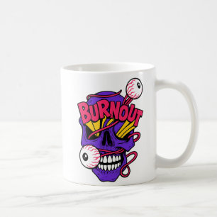 Caneca De Café Crânio de Arte com Burnout