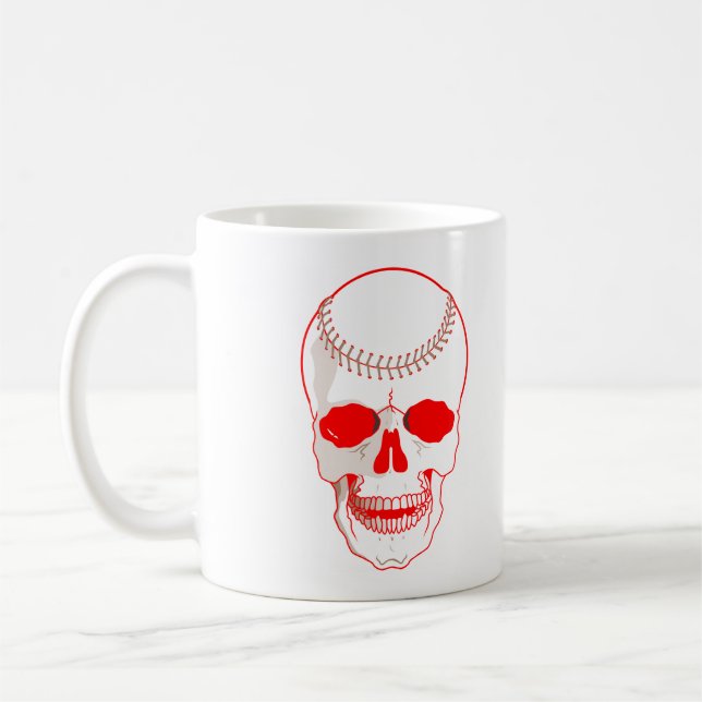 Caneca De Café Crânio de Baseball (Esquerda)