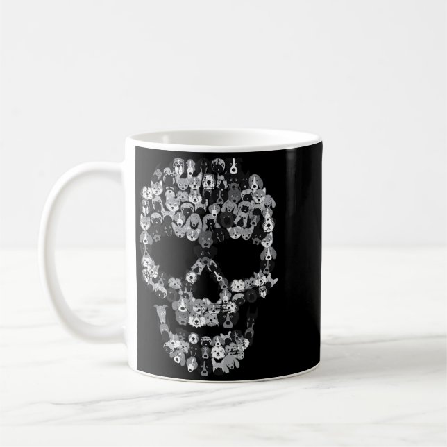 Caneca De Café Crânio de Cachorro - Esqueleto de Cachorro Sinistr (Esquerda)