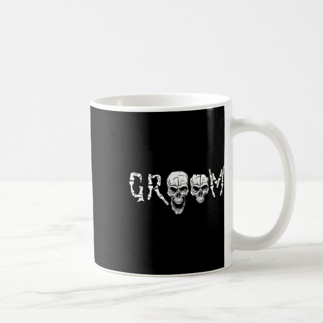 Caneca De Café - Crânio de Esqueleto Casamento de Halloween Solte (Direita)