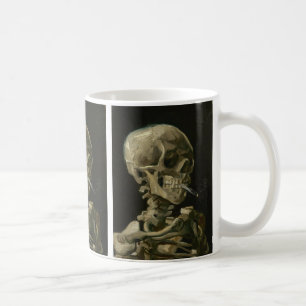 Caneca De Café Crânio de Esqueleto com Cigarro Aceso, Van Gogh