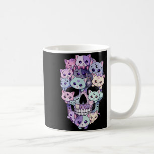 Caneca De Café Crânio de Gato Fofo e Sinistro Estética de Hallowe