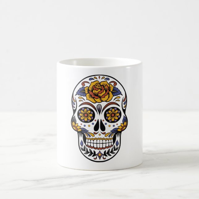 Caneca De Café Crânio de Halloween (Centro)