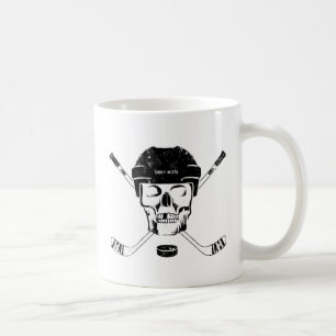 Caneca De Café Crânio de hóquei e palitos de café