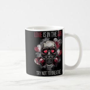 Caneca De Café Cranio de Máscara de Gás do Dia dos Namorados Amor