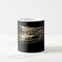 Caneca De Café Crânio de Peixe Pré-Histórico Arte Sombrio Grunge