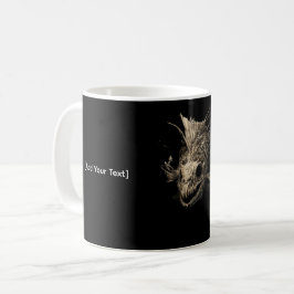 Caneca De Café Crânio de Peixe Pré-Histórico Arte Sombrio Grunge