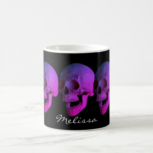 Caneca De Café Crânio de riso roxo personalizado (Centro)