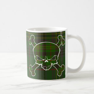 Caneca De Café Crânio do Tartan de Kennedy nenhuma bandeira