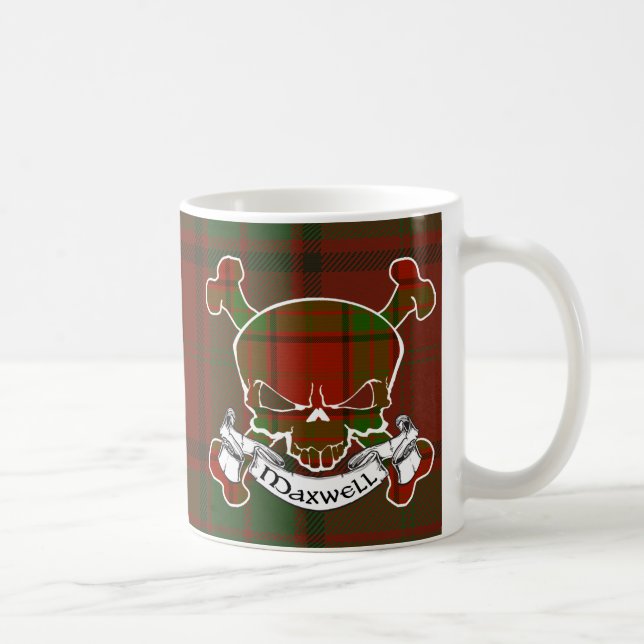 Caneca De Café Crânio do Tartan de Maxwell (Direita)