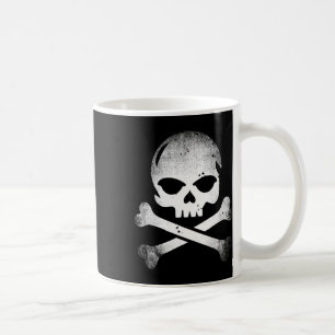 Caneca De Café Crânio Em Distância E Crossbones Pirata Crânio
