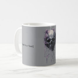 Caneca De Café Crânio Etéreo Abstrato Grunge Arte Sombria