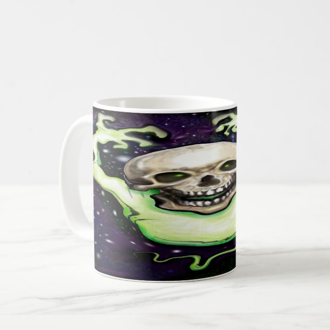 Caneca De Café Crânio Fantástico (Frente Esquerda)