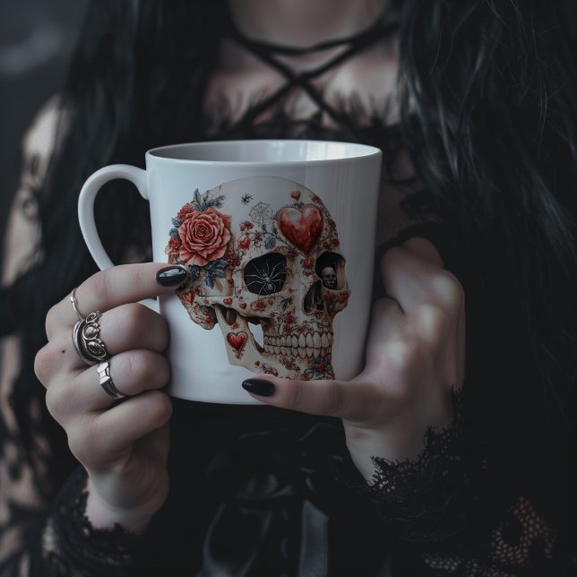 Caneca De Café Crânio Gótico (Criador carregado)