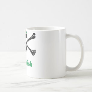 Caneca De Café Crânio irlandês e Crossbones do pirata