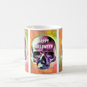 Caneca De Café Crânio pintado. Personalizável
