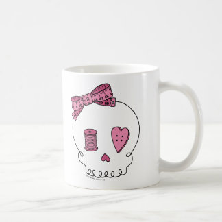 Caneca De Café Crânio Sewing (rosa)