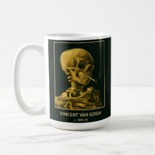 Caneca De Café Crânio Vintage Fumando – Arte Única Inspirada em V