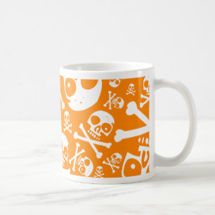 Caneca De Café Crânios alaranjados